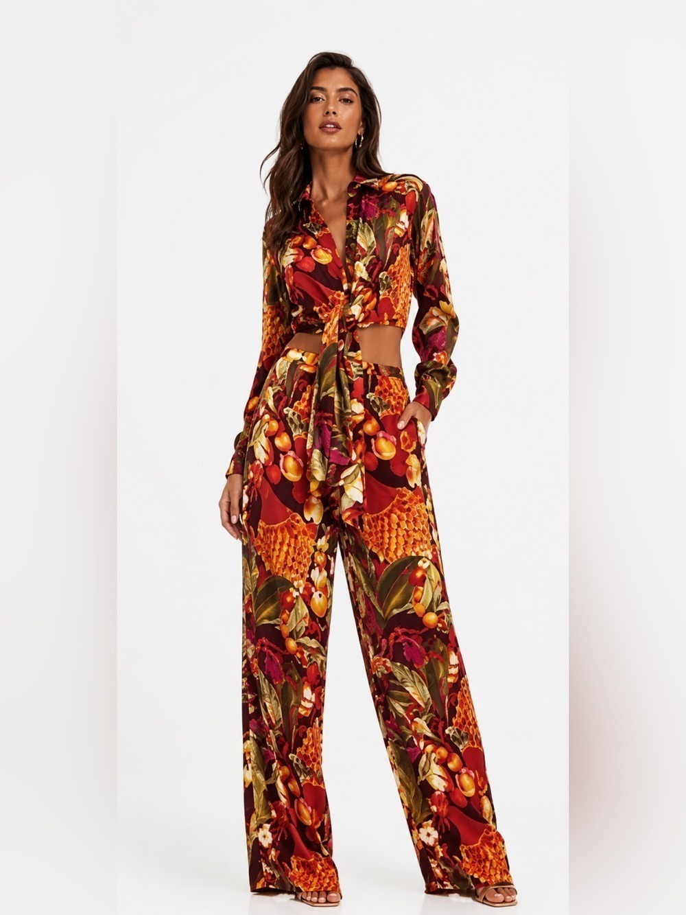 NWT Andrea Iyamah Uchi Tunic Kola Print Long Sleeve Top M - Picture 1 of 9